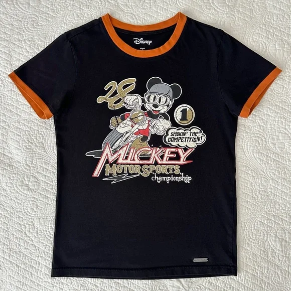 Disney Mickey Mouse Motorsports Championship Ringer T-Shirt BoxLunch Exclusive - Picture 7 of 7